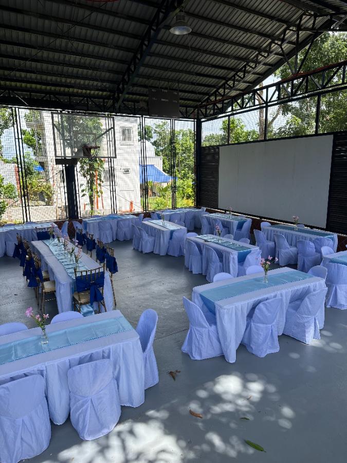 Covered court · blue & navy — event rental setup by Chairman Event Rentals in Laguna