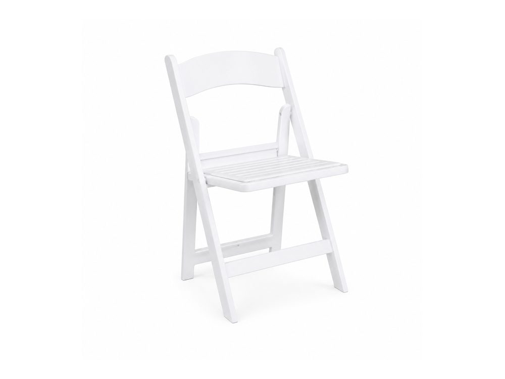 White folding chair rental in Laguna and Batangas &mdash; Chairman Event Rentals